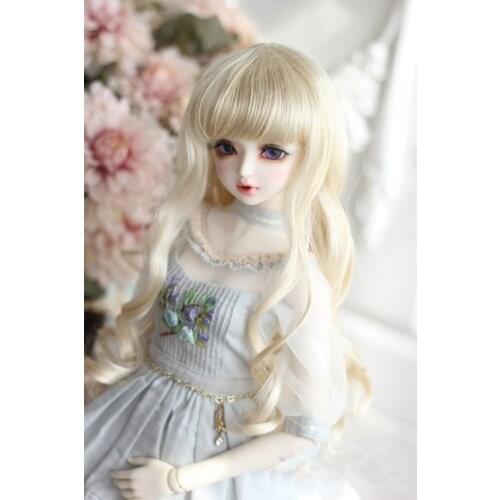 BJD doll wig is suitable for 1-3 1-4 1-6 size imitation mohair long curly hair and goddess hair doll accessories
