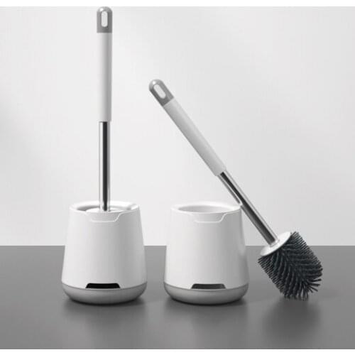 Toilet brush long handle soft hair toilet cleaning brush set silica gel non dead corner toilet brush