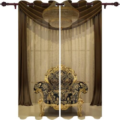 Patio Curtain Luxury Sofa Chandelier Indoor Living Room Bedroom Kitchen Outdoor Drape For Porch Gazebo Pergola Canopy Beach