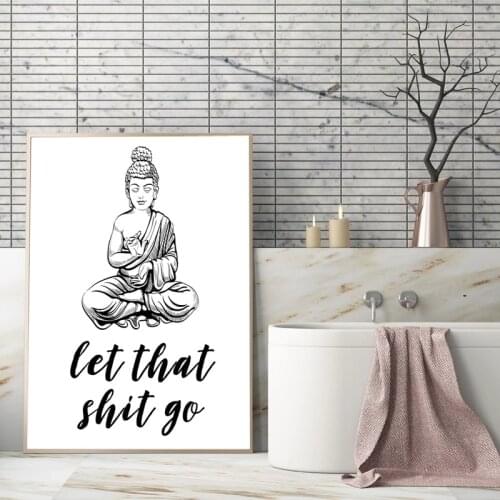 Modern Funny Minimalist Style Bathroom Sign Canvas Painting Posters and Prints Toilet Art Wall Pictures Bathroom Home Decoration