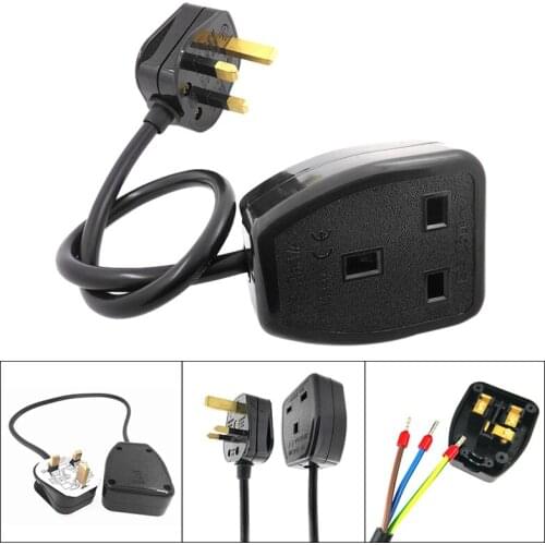 UK 3 Prong Extension Power Cord,IEC UK Male Plug to Female Outlet Socket HongKong Power Cable Extented(UK Plug)