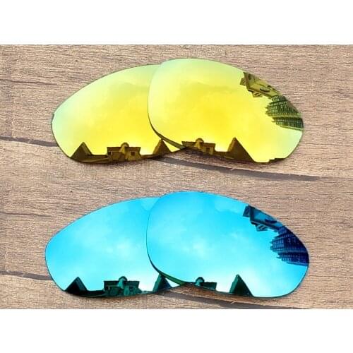 Vonxyz 2 Pairs Ice Mirror & 24K Mirror Polycarbonate Replacement Lenses for-Oakley Juliet Frame