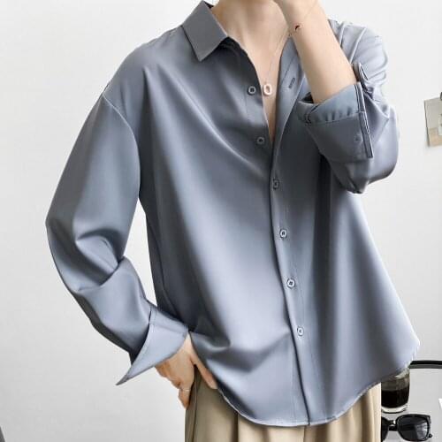 2020 Autumn Satin Blouse Turn Down Collar Long Sleeve Blouses Pure Color Shirt Tops For Women Clothes