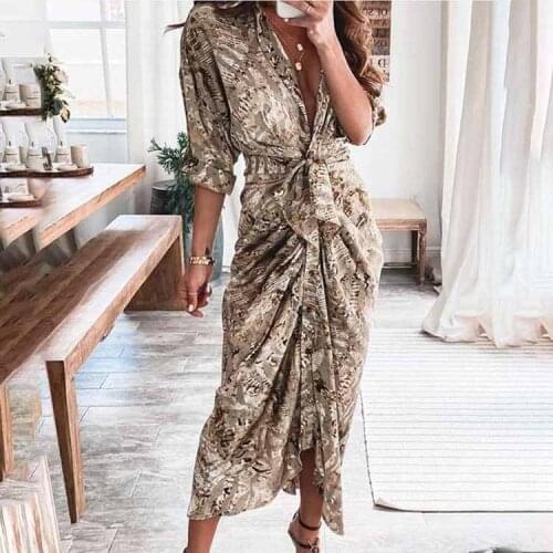 2021 autumn new sexy print folds irregular lace dress women