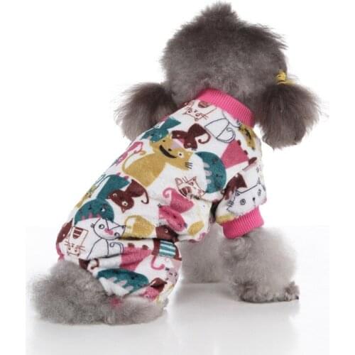 Winter Pajamas Sleepwear For Pet Dogs Clothes Jumpsuit For Dog Cartoon Printed Clothing Shirt ropa perro Pet Accessories Tool