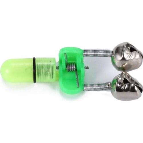 1PCS Electronic Bell Alarm Plastic Rod Tip Clamp Fishing Pole Fish Bite Lure Alarm Twin Bell Ring Clip Fishing Alarm
