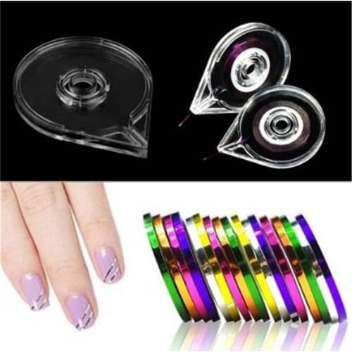 1PC New Manicure Kit Nail Art Gold Silver Stripe Strip Holder Clear 3D Decoration Stickers Roll Transparent Empty Case Boxes