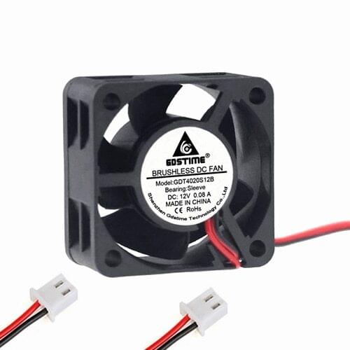 10Pcs Black 5V/12V/24V 40*40*20mm 4020 Sleeve Bearing Brushless DC Motor Fan With Wires And XH2.54 Header