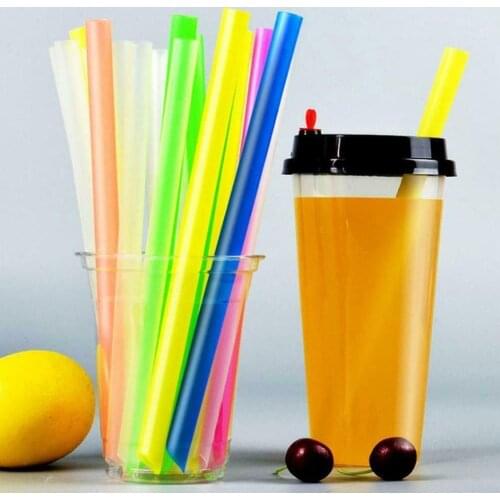 100Pcs/Pack Plastic Drinking Straws Black Disposable Beverage Straws Party Wedding Birthday Drink Supplies Clear Colorful