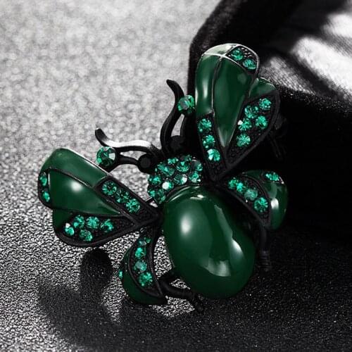 12pcs/lot Wholesale Nice Green Enamel Insect Brooch For Men Jewelry Statement Punk Women Hijab Accessories Cute Cartoon Brooches