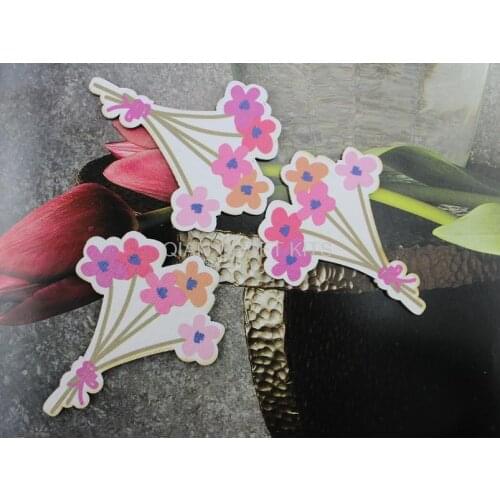 10pcs Beautiful Flower bouquet Wood button applique, Wooden beads pendants cabochon charm for DIY 70*56mm large bouquet display