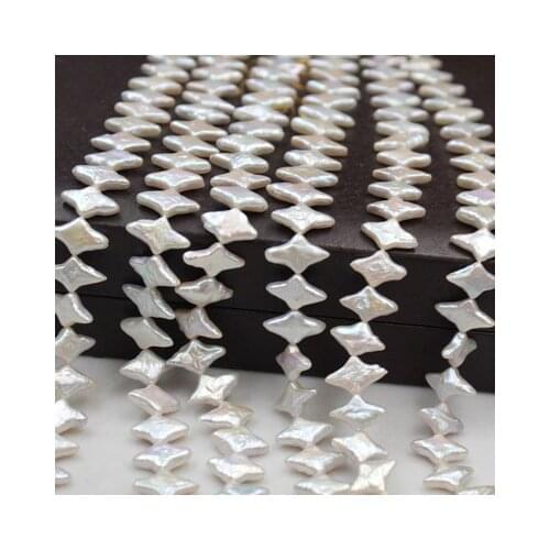 8*15MM 20Pcs Flat Star 100% Natural Freshwater Pearl Beads Charms Jewelry Loose Bead