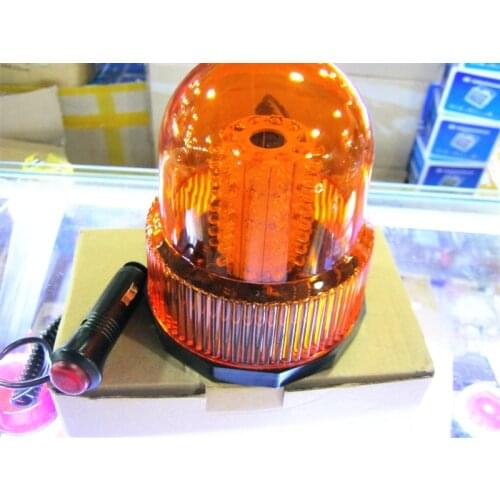 80 LED Emergency Vehicle Flash Strobe and Rotating Beacon Warning Light Amber