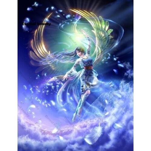 Diamond Painting Girl Waving Wings Dancing 5D Diy Full Square/Round Diamond Embroidery Wall Art Picture Crafts Gifts Home Decor