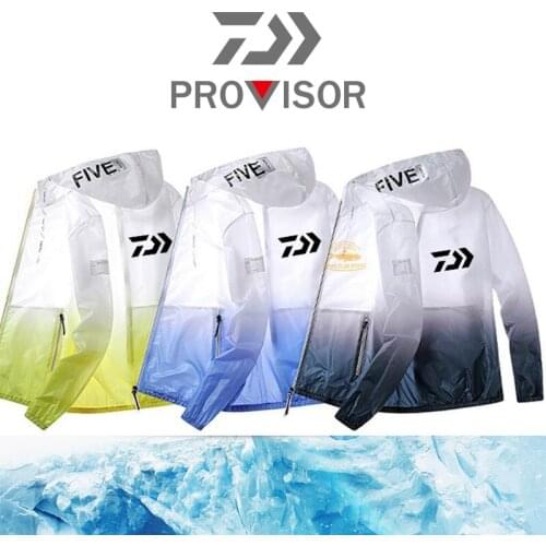 Daiwa Sunscreen Fishing Suit Summer Loose Waterproof Ultra-thin Breathable Anti-UV Jacket Outdoor Sports Sun Protection Clothing