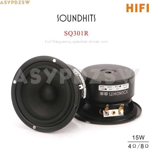 2 PCS SOUNDHITS SQ301R HIFI 3 inch 15W 4/8 ohm Full frequency speaker driver unit Virgin pulp composite cone