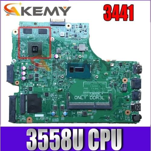 FOR DELL INSPIRON 3441 Laptop Motherboard N4C2G 0N4C2G CN-0N4C2G W/ 3558U CPU N15V-GW-S-A2 GPU FX3MC 13269-1 DDR3 100% working