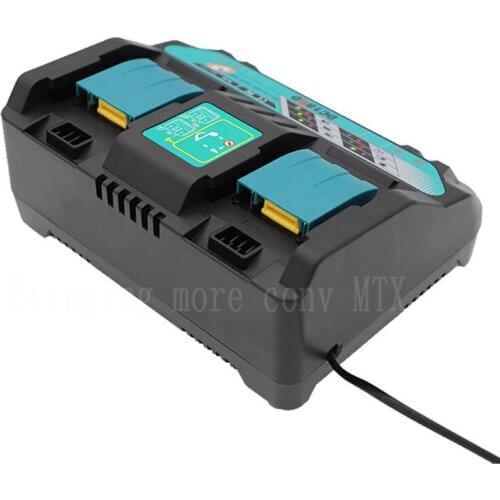 High quality Double Battery Charger For Makita 14.4V 18V BL1830 Bl1430 DC18RC DC18RA EU Plug with Two USB Port Free shipping