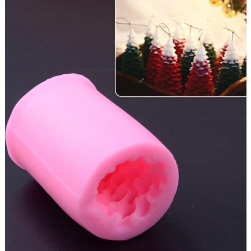 LETAOSK New Pink 5.7x8.1cm Silicone 3D Christmas Tree Chocolate Baking Candle Soap Silicone DIY Craft Mold
