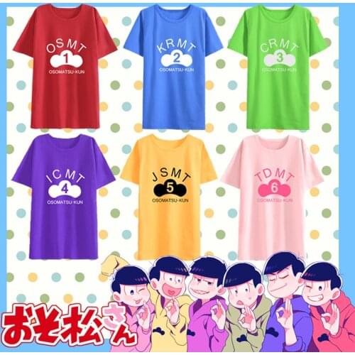 Osomatsu san Cosplay T-shirt MATSUNO KARAMATSU Anime cosplay T-Shirt Summer dogs Student Tees