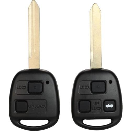 Jingyuqin Remote Car Key Shell Case 2/3 BTN For Toyota Yaris Prado Tarago Camry Corolla TOY47 Blade