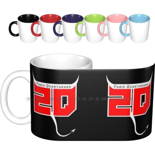 #20 El Ceramic Mugs Coffee Cups Milk Tea Mug Quartararo El Racing Motorcycle Racing Bike French Japan Creative Trending Vintage