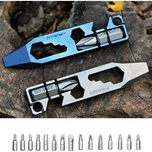 Titanium Alloy Multi-function Portable Mini Tool Bottle Opener Screwdriver Screwdriver Small Wrench EDC Tools