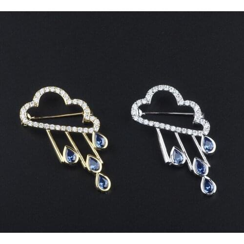 Fashion 3D Handmade Rhinestone Flaky clouds pin rose badges for Coat Trousers Bag Brooch Broche Clothings Accessories gift