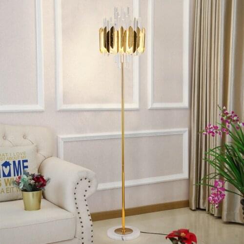 New Luxury Modern Crystal Gold Stand Floor Lamp LED For Bedroom Living Room Indoor Home Light Fixtures
