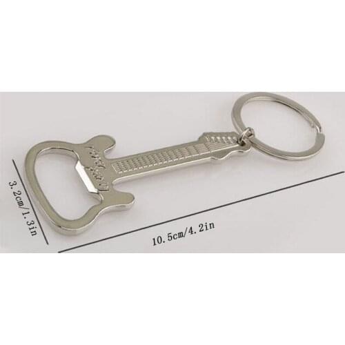 New Arrive Gift Zinc Alloy beer guitar bottle opener bottle opener keychain keyring key chain key ring