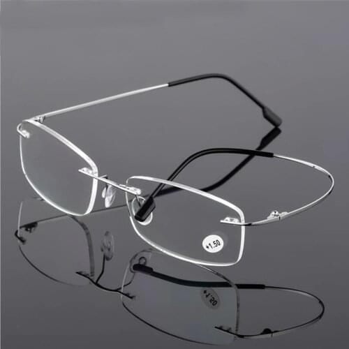 NONOR Men Reading Glasses TR90 Memory Titanium Rimless Reading Glasses Men&Women Presbyopic Eyeglasses +1.0 +1.5 +2.0 +2.5 +3.0