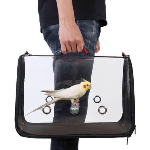 Portable Oxford Cloth Pet Bird Parrot Carrier Transparent Breathable Zippered Travel Cage Tote Bag Сумка для птиц
