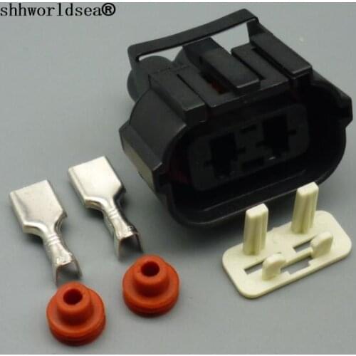 Shhworldsea 2 pin 6.3mm car Infiniti fan electronic harness plug auto harness connector plug 344089-1 344081-1 for Nissan Subaru