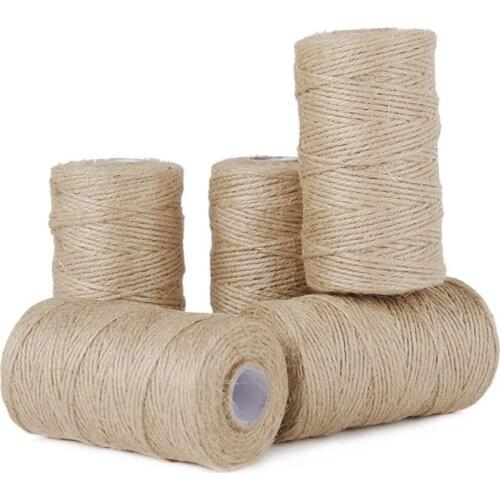 40M Natural Burlap Hessian Jute Twine Cord Hemp Rope String Gift Packing Strings Christmas Party Supplies DIY Party Supplies