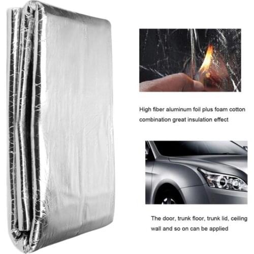 Car Hood Engine Insulation Cotton Hood Engine Firewall Heat Mat Sound Insulation Deadening High Fiber Aluminum Foil Sticker