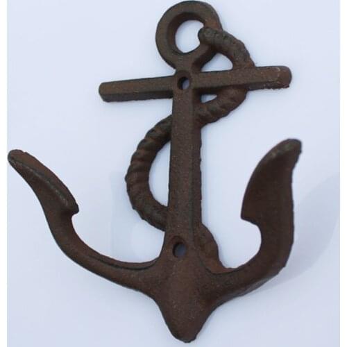 High-grade Cast Iron Anchors Double Hook Retro Wall Mounted Dress Hat Coat Hanging Hanger Bathroom Robe Hooks Home Decortion