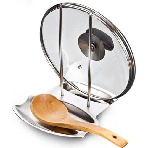 WBBOOMING Kitchen Accessories Stainless Steel Pot Lid Shelf Kitchen Organizer Pan Cover Lid Rack Stand Sponge Spoon Dish Holder