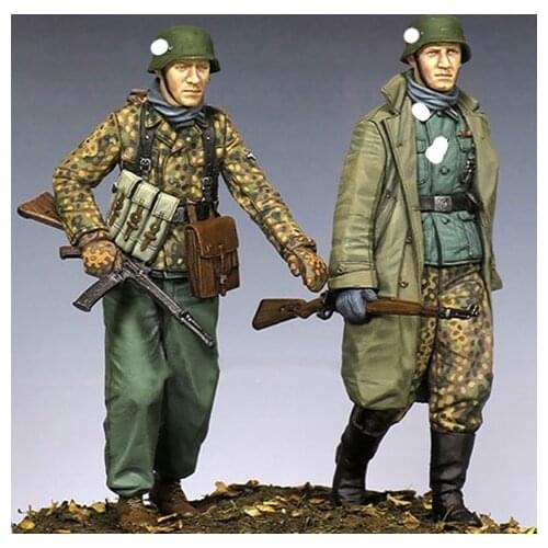 1/35 soldier, campaign, with 4 different heads, resin kit soldiers GK, Military theme of WWII, Uncoated No colour