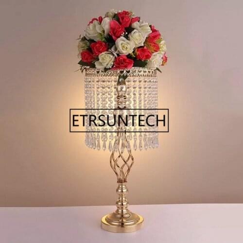 10pcs/lot Golden Weddin Table Centerpiece 58CM Tall 25 CM Diameter Wedding Hotel Home Decor road leads Flower Vase