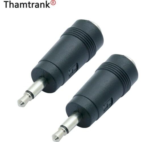 10pcs MONO 3.5mm Jack Male Plug to DC Power Connector 5.5x2.1mm Female Jack Socket Adapter High quality Plastic converter