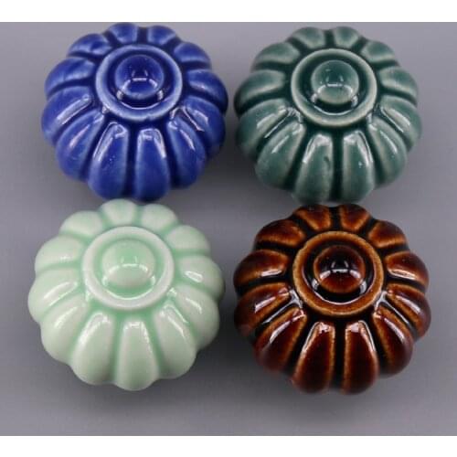 1x New Cartoon Pumpkin Ceramics Cabinet Cupboard Handles Wardrobe Drawer Closet Door Pull Knobs