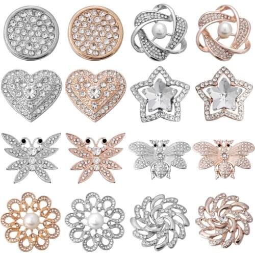 6pcs/lot New Love Snap Button Jewelry Silver Color Rose Gold Heart Flower 20mm 18mm Snap Buttons Fit DIY Snap Bracelet Necklace