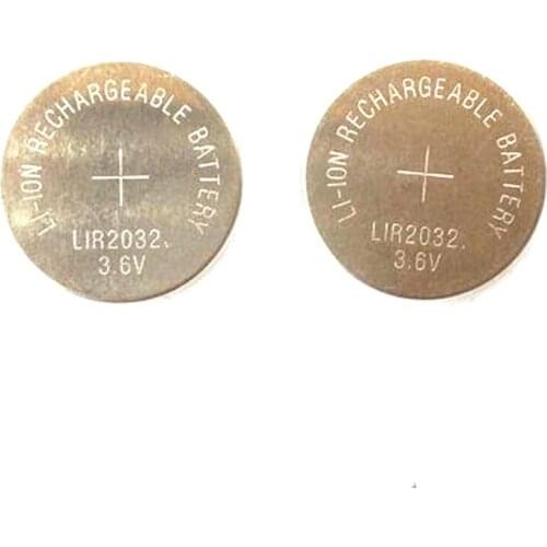 6pcs/ lot New LIR2032 3.6V Li-ion Rechargeable Button Coin Cell Battery Can Replace CR2032 for watches