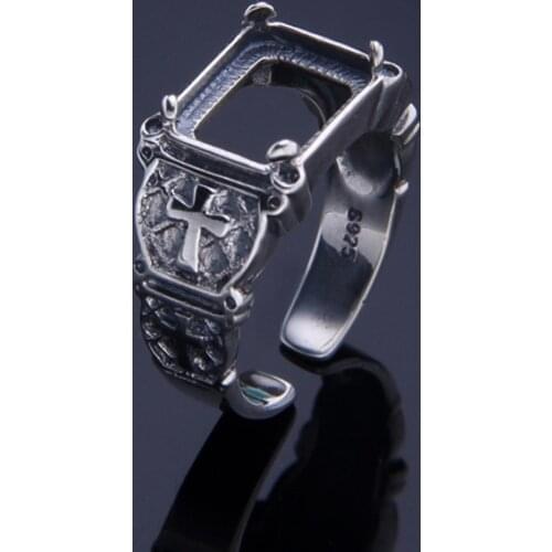 8*10mm 925 STERLING SILVER Semi Mount Bases Blanks base blank Pad VINTAGE rings ring Setting set jewelry men women DIY A2184