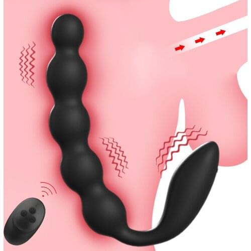 Anal Beads Vibrators For Men Prostate Massager Remote Control Anal Plug Women Vagina Stimulator Adult Sex Toys 10 Speeds