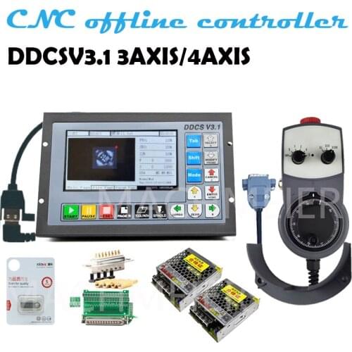 ¡Envío gratis Controlador CNC tarjeta de control fuera de línea 3 ejes4 ejes DDCSV3.1 para máquina de grabado Con Enrutador CNC