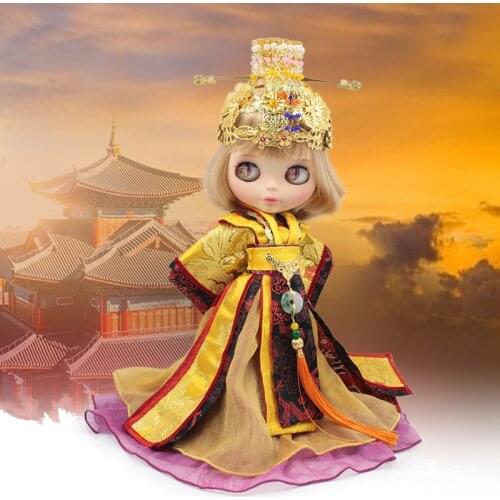 DBS Blyth icy 30cm 1/6 bjd Clothes Chinese Emperor Royal Golden girl gift doll toy