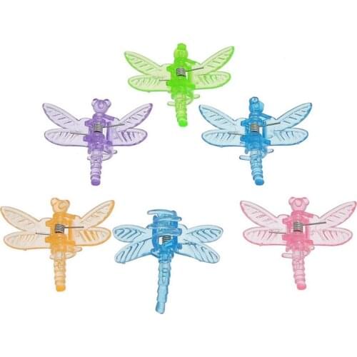 DoreenBeads Retail Plastic Hair Claw Clips Dragonfly Mixed White Flower Imitation Pearl Clips For Kids 3.6cm x 3.4cm,100PCs