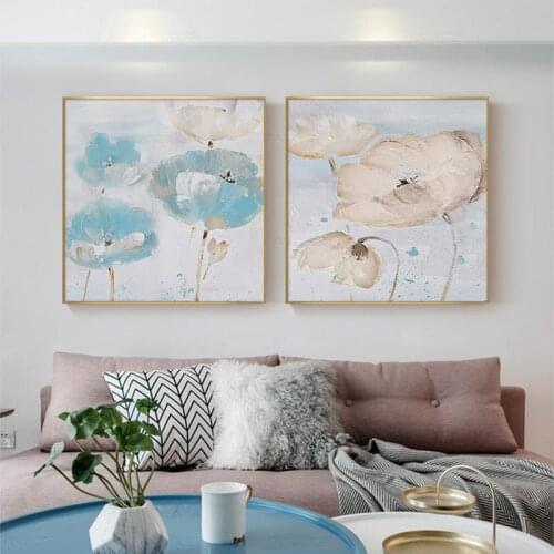 Hand-painted Oil Painting Abstract Floral Backdrop Decorative Painting Modern Living Room Dining Paintings Painted Bedroom Combi