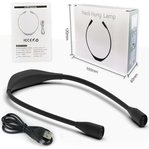 Book Light Flexible Handsfree Rechargeable Led Neck Light Hug Reading Lamp Novelty Led Night Light Flashlight for Reading